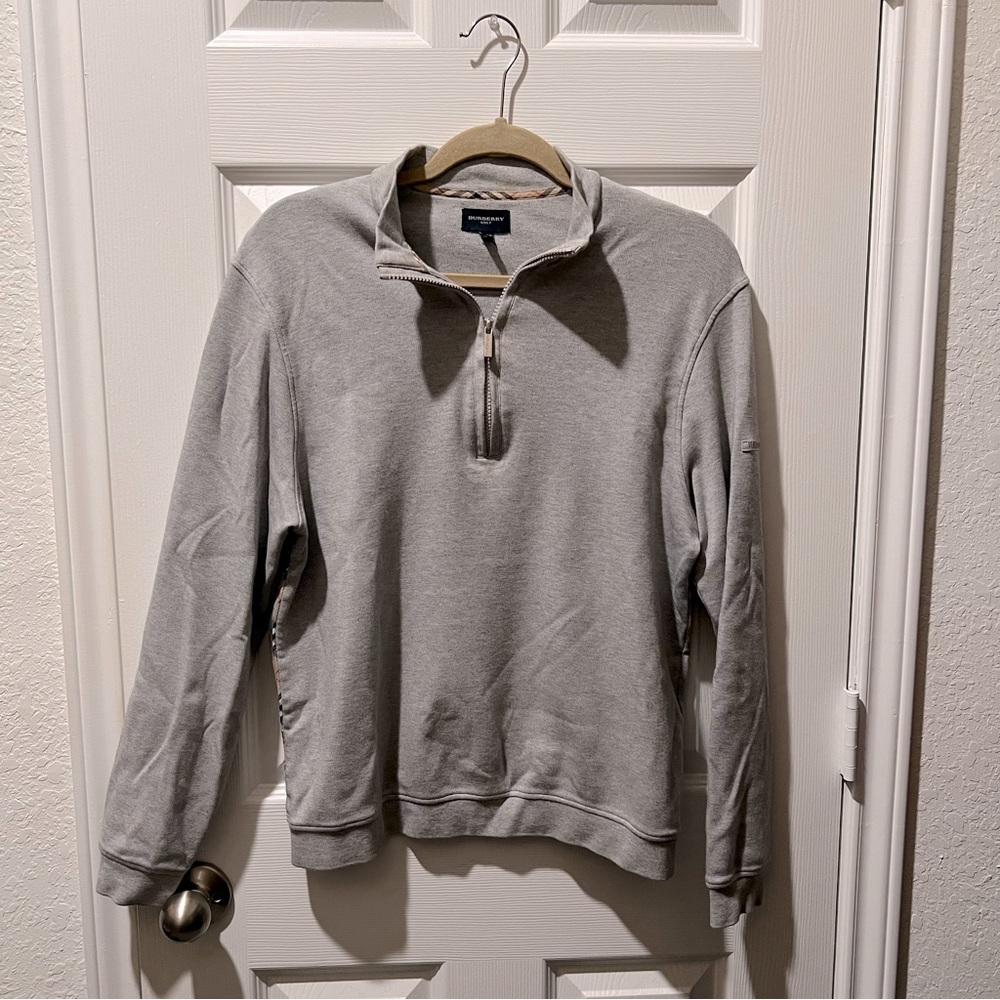 Burberry Golf Gray Quarter-Zip Pullover Sweater